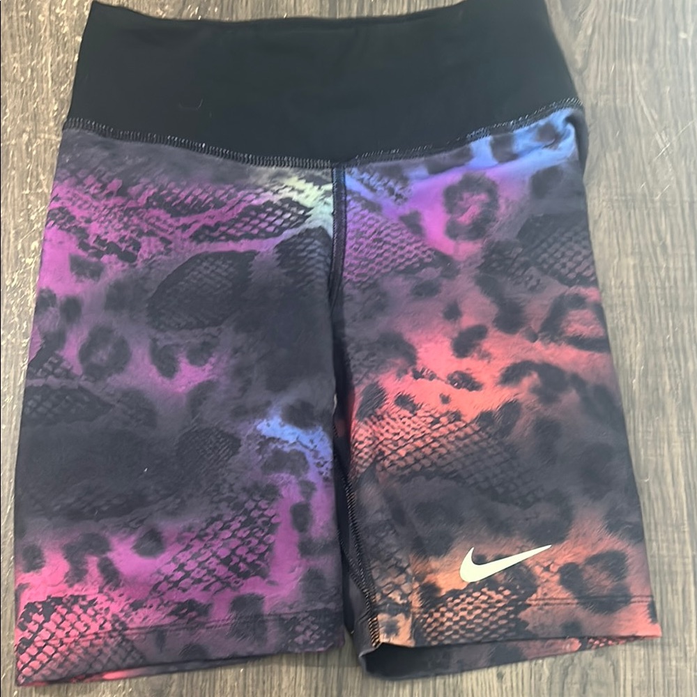 Nike Dynamic Black and Purple Bike Shorts